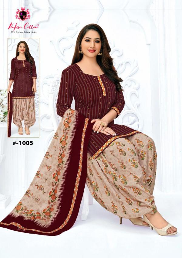 Nafisa Seven StarIndo Cotton Desiner patiyala Dress Material